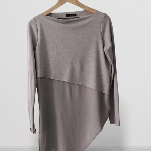 Zara Tops - Zara Asymmetrical Dress in Soft Gray